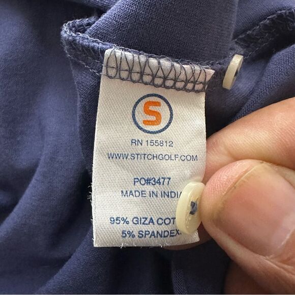 Stitch Large Navy Blue Short Sleeve Golf Polo in Size Large - Picture 2 of 5
